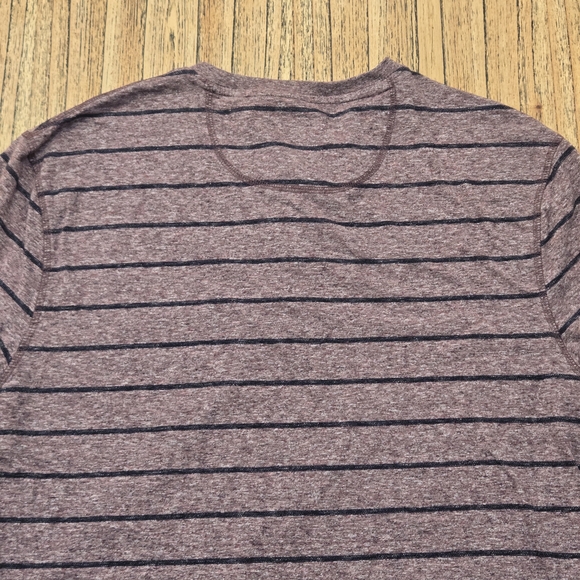 The Authentic Copper Oak Supply Mens‎ Purple And Black Striped XL Quarter Button - Picture 13 of 15